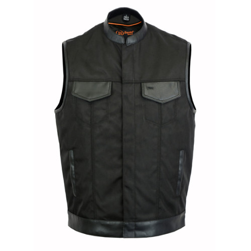 トップス cutrate LEATHER COMBINATION DENIM VEST Milwaukee Leather MDL4030 Women's Black Denim Zipper Front
